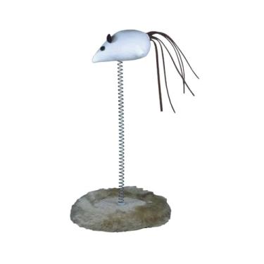 Imagem de JAMBO PET Brinquedo para Gatos,Rato Elástico Mola, Feito de Plástico, Interativo