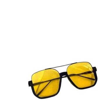 Imagem de Óculos De Sol meia armação metal quadrada lente champanhe pêssego moda Feminina 2025(L Óculos sem estojo)