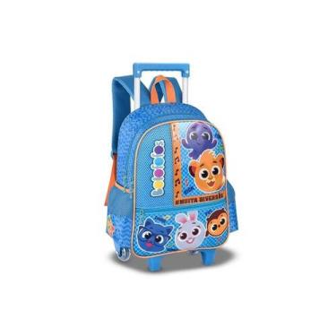 Imagem de Mochila infantil Bolofofos Youtube Rodinha Costa Escolar - Clio