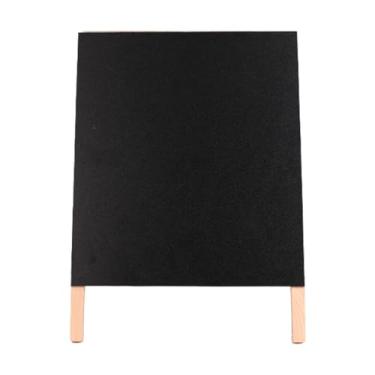 Imagem de Ioensy Pequeno quadro negro de madeira, quadro de mensagens reutilizável, display de pé, negro para aniversário, festa de casamento, catering, Natal