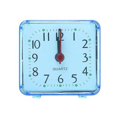 Imagem de Despertador digital, cabeceira, pequeno, silencioso, sem tique-taque, despertador, quartzo, operado por bateria, despertador, decoração de mesa de casa, relógio despertador analógico (azul)