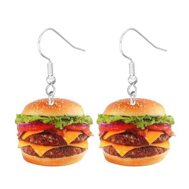 Imagem de Brincos de imitação realista de comida com pingente de frango e perna de galinha para mulheres, amigas, presente de festa de Natal, Acrílico, Sem pedra preciosa