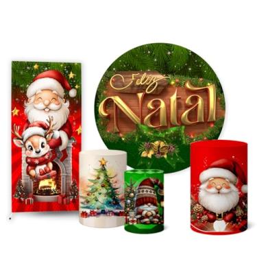 Imagem de Trio Capas Cilindro + Painel Sublimado + Painel Romano Natal (K2NAT071)