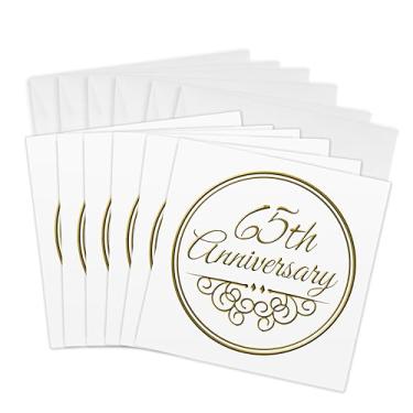 Imagem de 3dRose Presente de aniversário de 65 anos - comemorando aniversários de casamento - 65 anos casados juntos - Cartões comemorativos, 15 x 15 cm, conjunto de 6 (gc_154507_1)