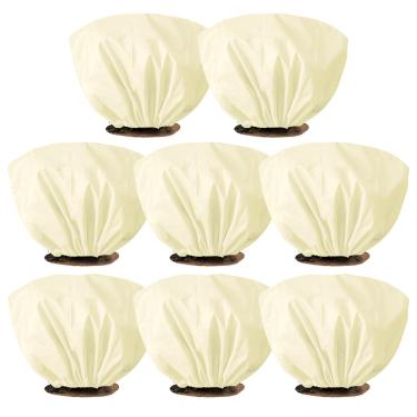 Imagem de EYNDYN 8 peças capas de plantas saco de proteção contra geada 99,8 cm x 49,8 cm jaqueta de plantas reutilizáveis de inverno com cordão de proteção de arbustos sacos cobertor de gelo para plantas de