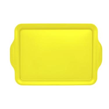 Imagem de Bandeja Plástica 40x27cm Multiuso Restaurante Fast Food Festa Self Service 05 Unidades (Amarela)