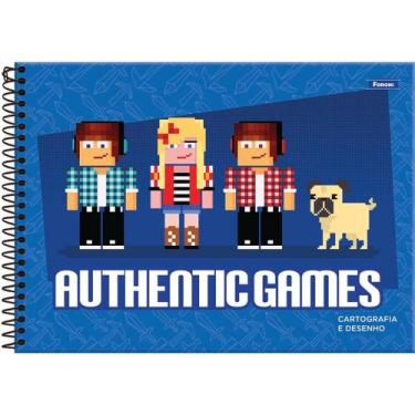 Imagem de Caderno desenho 80 folhas capa dura Authentic Games Foroni