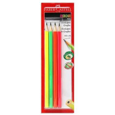 Imagem de Faber Castell Kit Escolar Lapis 1205 Neon 4 Cores