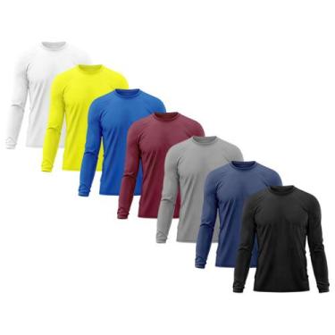 Imagem de Kit 7 Camisetas Masculina Térmica Proteção Solar UV  50/ Praia Treino 