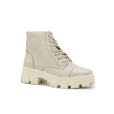 Imagem de Bota Feminina Coturno Em Couro Tratorado Plataforma Blogueira Moda - A