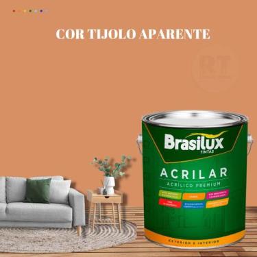 Imagem de Tinta de Parede Cor Laranja Acrilar Fosca Antimofo Premium 3,2l - BRAS