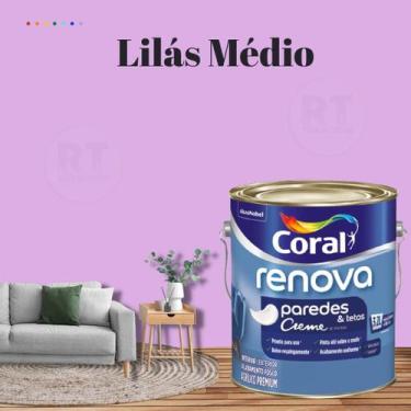 Imagem de Tinta Para Parede Acrílica Coral Renova Cor Roxo 3,2l Lavável Premium 