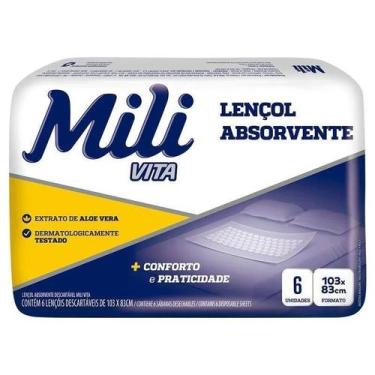 Imagem de Lençol Absorvente Descartável Mili Vita Com 6 Unidades - Mili S.A