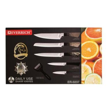 Imagem de Jogo De Facas faqueiro Everrich Knife Set 6 Peças
