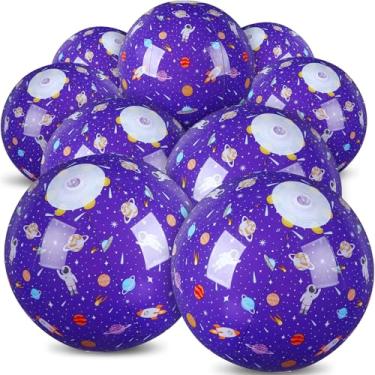 Imagem de Leyndo Pacote com 12 bolas de praia temáticas para crianças 20 cm a granel para jogos de piscina e praia de verão e suprimentos de festa de aniversário e decoração de festa de fim de ano (espaço