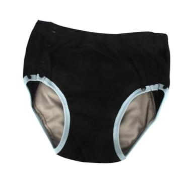 Imagem de Kokiya Calça protetora para incontinência, calcinha com botões laterais de pressão, fralda de pano macia de secagem rápida para adultos, idosos, 2xl