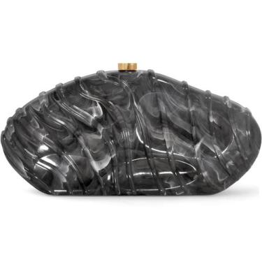 Imagem de Bolsa embreagem NEWROGENG acrílico de mármore preta para mulheres