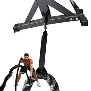 Imagem de Battle Rope Anchor Kit, IFOYO Battling Rope Anchor with 2 Durable Straps and 1 Heavy Duty Carabiner for 1.5 or 5.1cm Diameter Battle Rope, Easy to Use for Crossfit Training