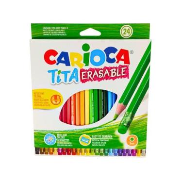 Imagem de Lápis Cor Apagável CX c/24un Carioca Tita - Animativa