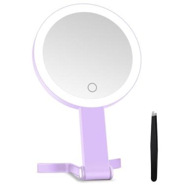 Imagem de Espelho de maquiagem MIYADIVA 30X Magnifying com roxo claro