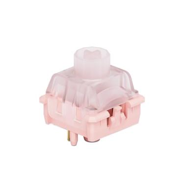 Imagem de OOCTPK Interruptores de teclado WS BigLucky, interruptores mecânicos de 5 pinos, interruptor de tecla pré-lubrificado de fábrica para teclado mecânico MX 35 peças (rosa)