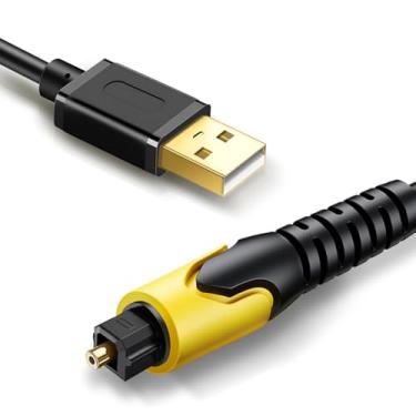 Imagem de Adaptador USB para áudio óptico, conversor de áudio unidirecional, sinal de áudio de USB A para SPDIF apenas, placa de som externa, canal estéreo de saída óptica, compatível com laptop Windows Mac, PC