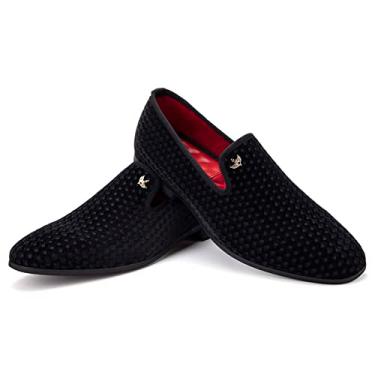 Imagem de JITAI Sapatos masculinos de luxo mocassins pretos de couro sapatos casuais masculinos marca confortável, Preto/01, 9.5