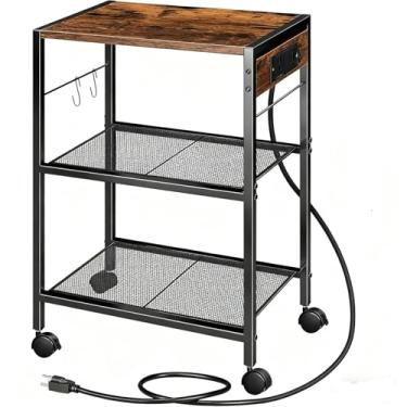 Imagem de ZAANHA Suporte Para Impressora Industrial, Carrinho Móvel De 3 Camadas Com Estação De Carregamento, Bancada De Trabalho Multifuncional