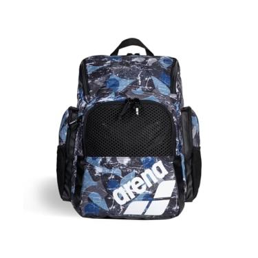 Imagem de ARENA Mochila One Go para natação atleta esportiva academia mochila multiesportiva tamanho médio equipamento de treinamento bolsa de natação para homens e mulheres, 35 litros, riscada