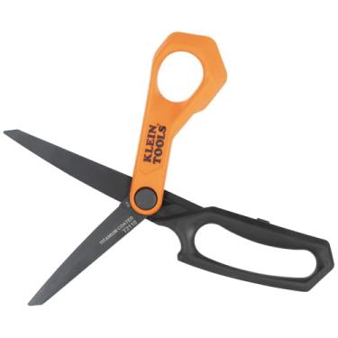 Imagem de Klein Tools Tesouras profissionais revestidas de titânio T2110, tesouras de aço inoxidável para cortar chapas metálicas, couro e materiais resistentes, 25 cm