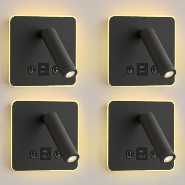 Imagem de 4 Arandela Direcionável Led Leitura Spot Usb E Usb-C Bet84