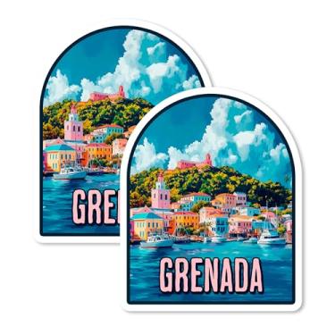 Imagem de Ímã Granada de 10 cm Pacote com 2 Spice Island Beach - Ímãs de viagem decorativos de vinil forte para geladeira armário cozinha escritório - Fofo divertido estética legal durável e lembrança de longa