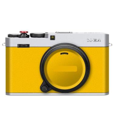 Imagem de X-E4 Premium Camera Premium Adesivo Película Protetora Anti-arranhões para FujiFilm X-E4 XE4 Decalques (Transparente + Couro Amarelo)