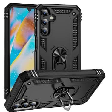 Imagem de SORAKA Capa para Samsung Galaxy A15 5G com suporte de anel capa protetora para Samsung Galaxy A15 4G capa traseira de policarbonato rígido com placa de metal para suporte magnético de telefone carro