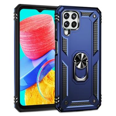 Imagem de SORAKA Capa para Samsung Galaxy M33 5G com suporte para anel Capa Slim Fit de TPU macio Capa Samsung Galaxy M33 5G com placa de metal para suporte magnético de telefone para carro