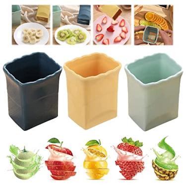 Imagem de Generic Fatiador de copos de 3 peças - 2023 novo copo de aço inoxidável para fatiar frutas e legumes, multiuso, morango, banana, salada, travessa fresca