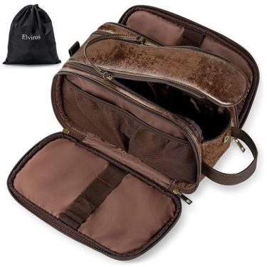 Imagem de Bolsa de higiene Elviros para homens, kit grande de barbear para viage