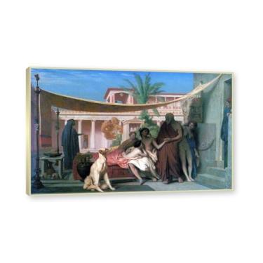 Imagem de Moldura de champanhe. Pinturas a óleo famosas, (sem título 24) de Jean Leon Gerome, reprodução impressa em tela, arte de cenário para decoração de sala de estar. 40 x 64 cm - 15,8 x 25,1 pol