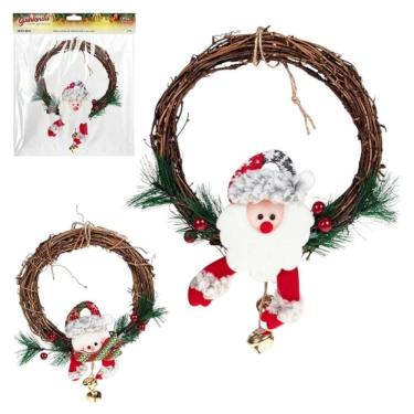 Imagem de Guirlanda Natalina 25cm Com Boneco: Charme E Festividade Para Sua Decoração De Natal