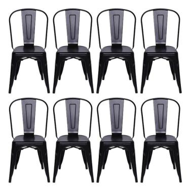 Imagem de Kit com 8 Cadeiras para Sala de Jantar Titan Preto