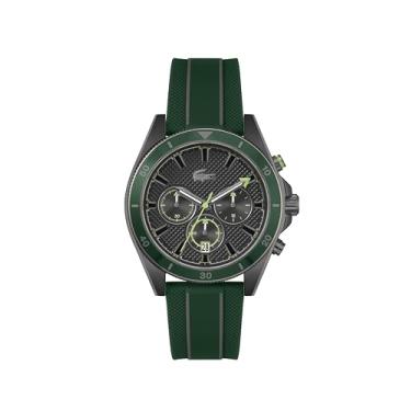 Imagem de Lacoste Relógio cronógrafo masculino Mainsail - aço inoxidável - resistente à água até 5 ATM/50 metros - contemporâneo, esportivo - relógio moderno premium - presente para ele - 43 mm, Verde