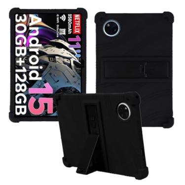 Imagem de Bebiger Capa protetora para tablet DOOGEE Tab A9 Pro+ Android 15, capa ajustável de silicone macio para crianças para tablet DOOGEE Tab A9 Pro + (2025) de 11 polegadas, preta