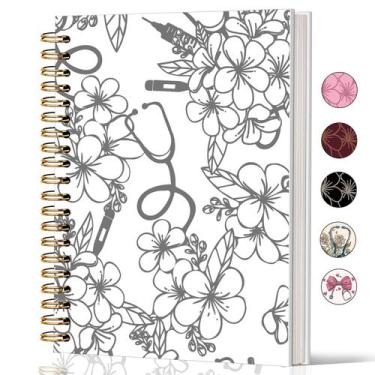 Imagem de Notebook Lacama Nurse Gifts para mulheres Estetoscópio A5 Flower