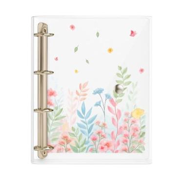 Imagem de Fichário Universitário Pasta Organizadora 4 Argolas Transparente Escolha Sua Capa (Flores)