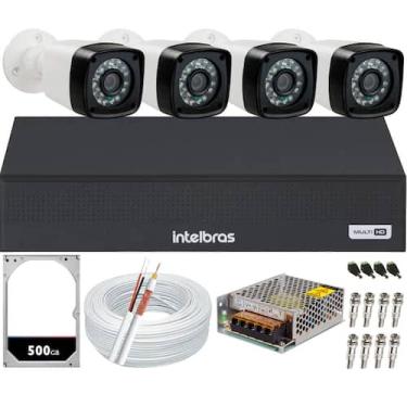 Imagem de Kit Cftv 4 Câmeras Segurança Full Hd Dvr Intelbras 4ch HD 500GB