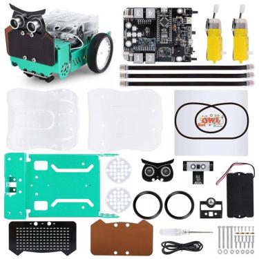 Imagem de Kit de Construção Carro Robô Inteligente Nano V4 com Sensor Ultrassônico para Crianças, ELEGOO, Azul turquesa