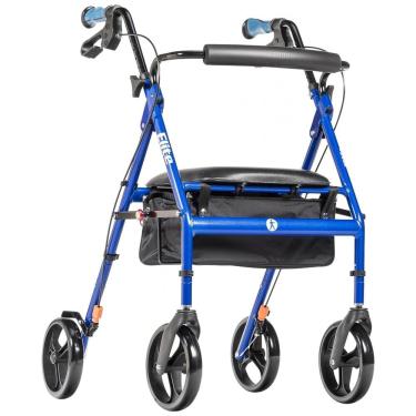 Imagem de Andador Adulto Idoso Hugo Elite 700959E com Assento e Bolsa, Suporta até 136 Quilos, Azul