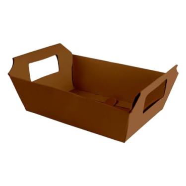 Imagem de Kit 10 Cestinhas de Papel Coloridas 18x12x5cm – Para Presentes, Chocolates, Lembrancinhas e Decoração do Dia das Mães (Marrom,20 UNIDADES)