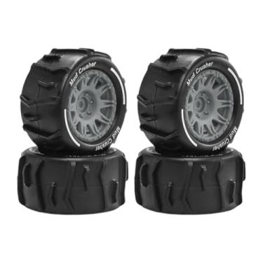 Imagem de KiBcsLic Pneus RC em escala 1/18, pneus de controle remoto, substituição elegante, furo de montagem de 4 mm, atualizações, rodas de praia para neve, Titânio