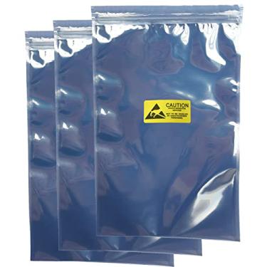 Imagem de Bolsas antiestáticas, 50 peças grandes de sacos ESD resseláveis de 20 x 30 cm com etiquetas para disco rígido GPU SSD HDD e dispositivo eletrônico